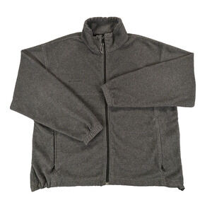 Columbia Jacket Large Men's Gray Full Zip Fleece Drawstring Performance Outdoors